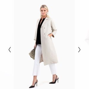 🎉HP🎊 Emerson Fry Sand Linen Drop Shoulder Trench